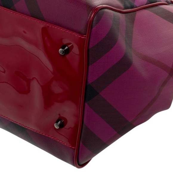 AUTHENTIC Burberry Raspberry Gradient Supernova Check Tote - Picture 10 of 15